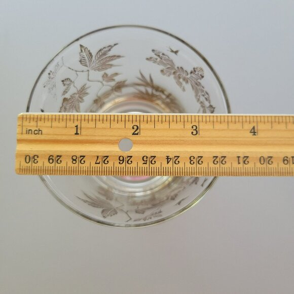 Vintage MCM Clear & 22K Gold Foil Leaves Double Old Fashioned Tumbler Set of 2 - Picture 9 of 10